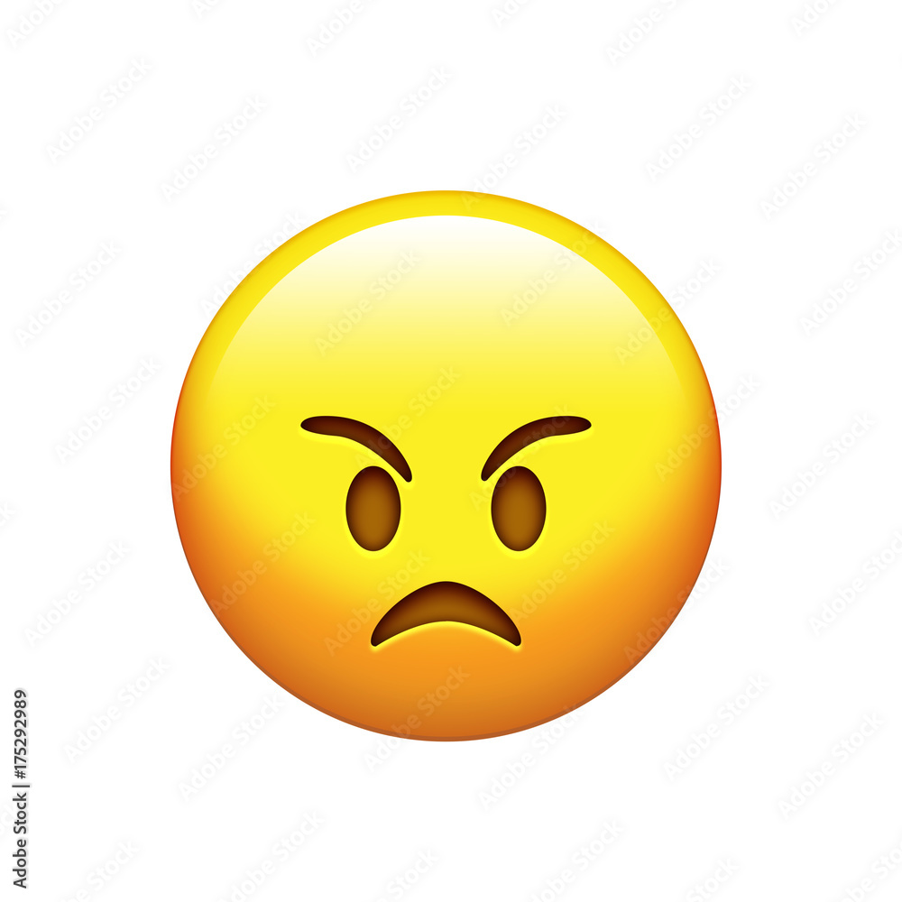 Emoji yellow angry emotional face icon фотография Stock | Adobe Stock