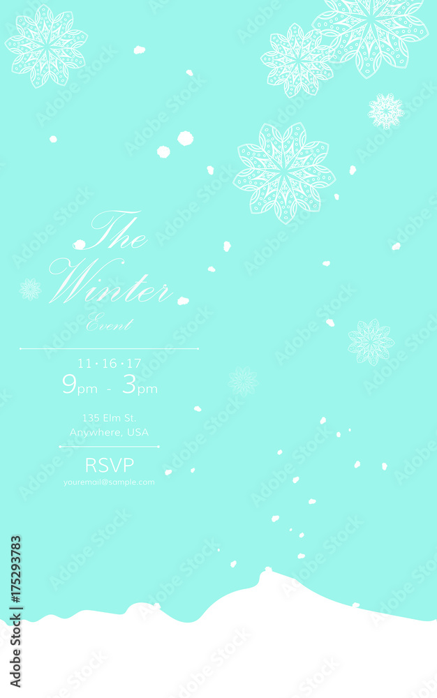 Vector Winter Invitation Card Vector Winter Invitation Card