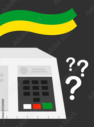 Electronic machine Brazilian voting urn questions illustration