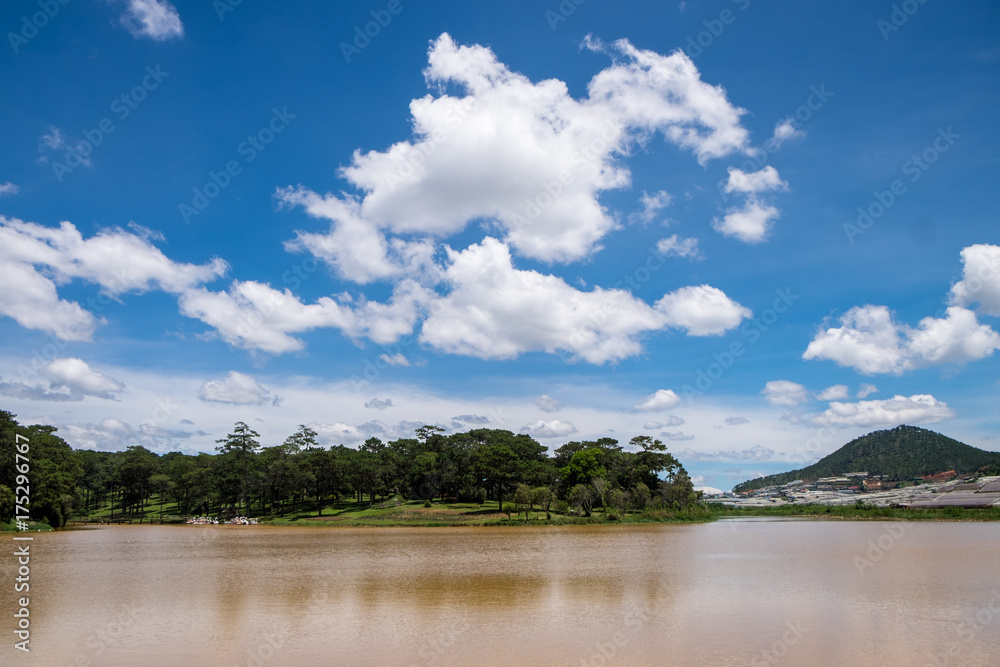 View to Tuyen Lam lake, Dalat. TuyenLam lake is one of the most famous location in Dalat for its beautiful scenery View to Tuyen Lam lake, Dalat. TuyenLam lake is one of the most famous location in Dalat for its beautiful scenery