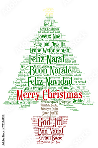 Words cloud Merry Christmas in all languages of the world.