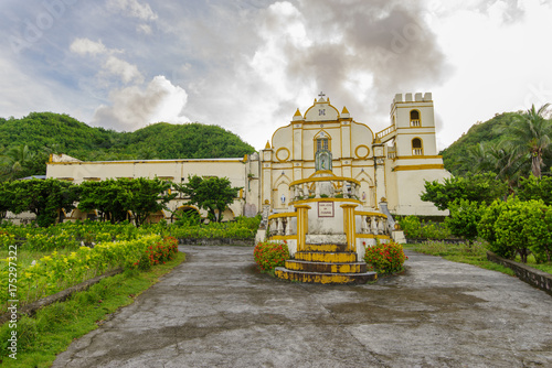 San Jose de Obrero Church view from road, Batanes photo