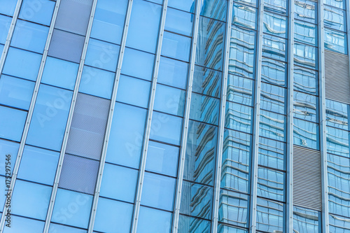 Urban abstract - windowed corner of office building.