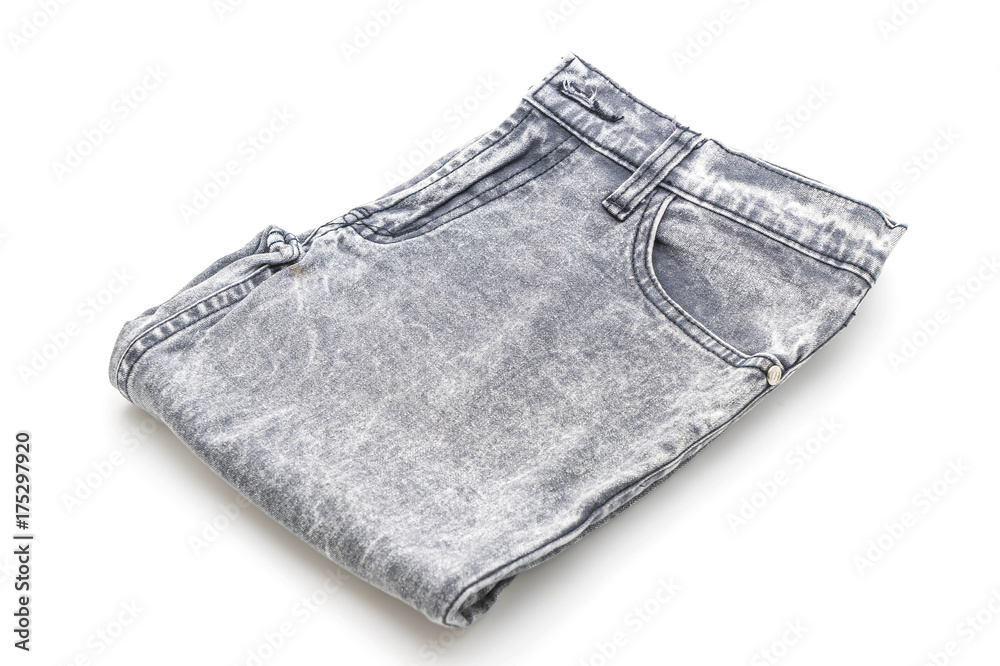 jeans folded on white background jeans folded on white background