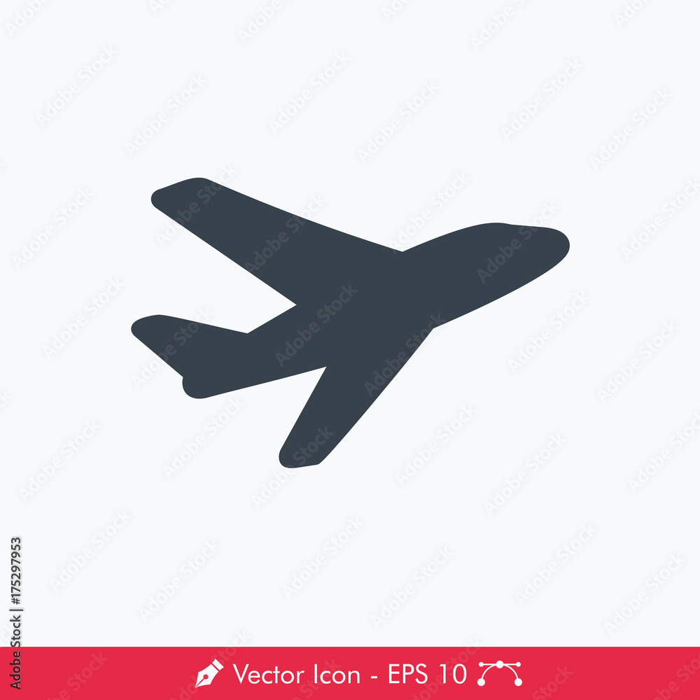 Obraz premium Plane Icon / Vector - In Line / Stroke Design with Editable Stroke