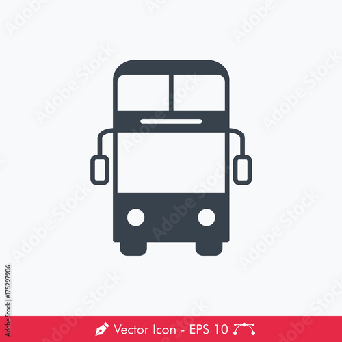 Bus (Double Decker) Icon / Vector