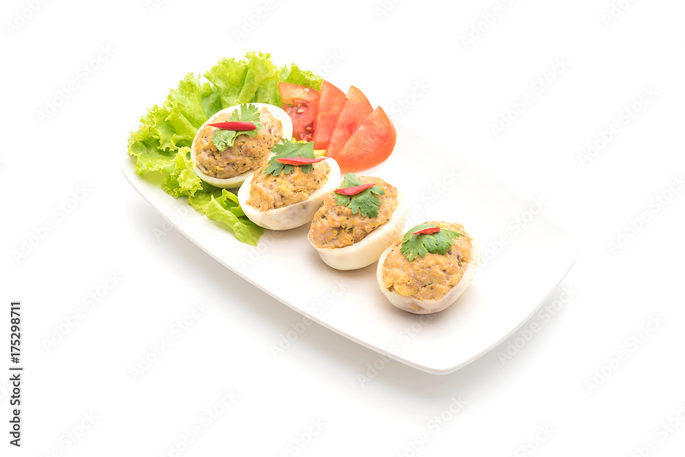 boiled egg with minced pork boiled egg with minced pork