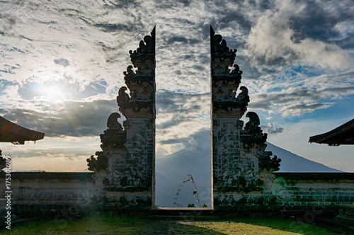Traditional gateway into a balinese temple Pura Luhur Lempuyang