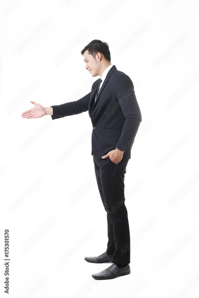 Portrait of Asian Man in Isolated Background With Gesture Sign Portrait of Asian Man in Isolated Background With Gesture Sign