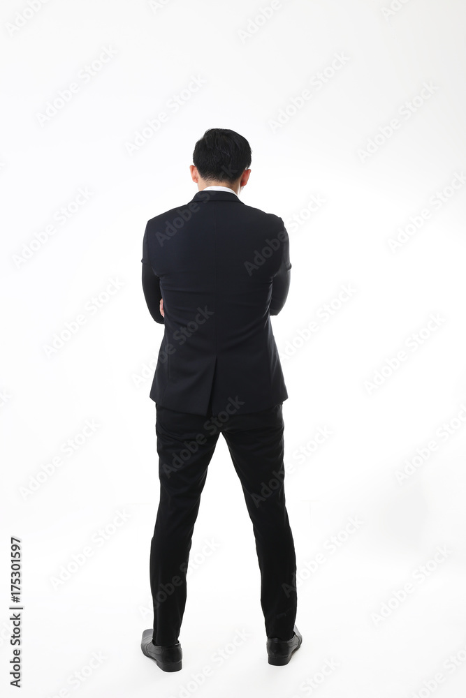 Portrait of Asian Man in Isolated Background With Gesture Sign Portrait of Asian Man in Isolated Background With Gesture Sign