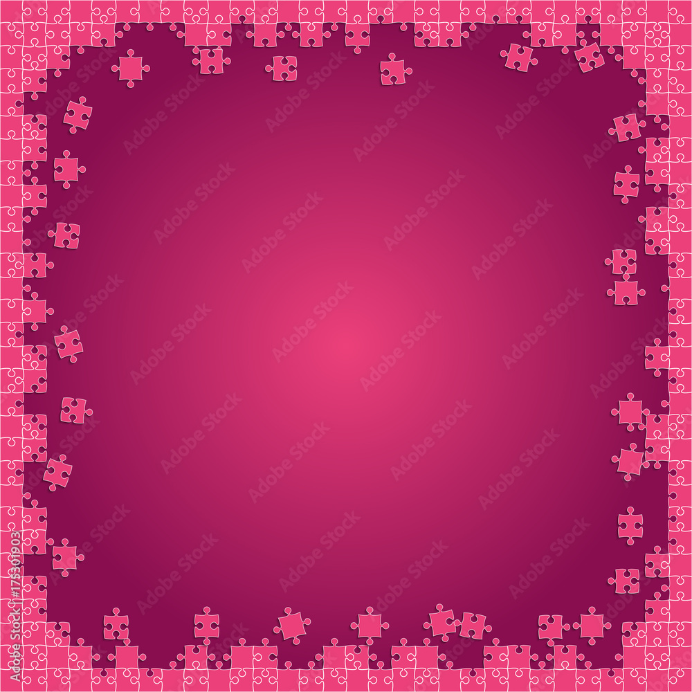 Pink Transparent Puzzles Pieces - Vector Jigsaw