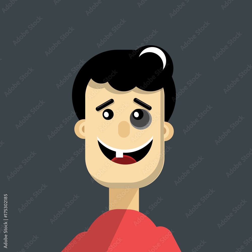 Bully, face, happy, illustration,  men,  icon, young, cute,  Flat , man, design, faces, box, fight