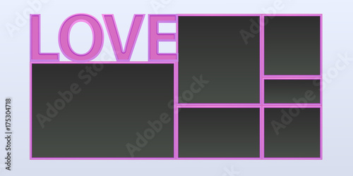 Collage of photo frames vector illustration