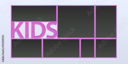 Collage of photo frames vector illustration