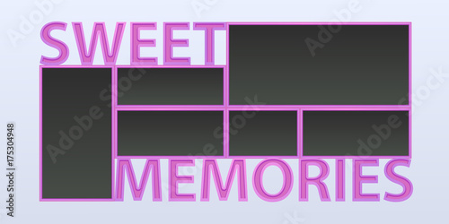 Collage of photo frames vector illustration