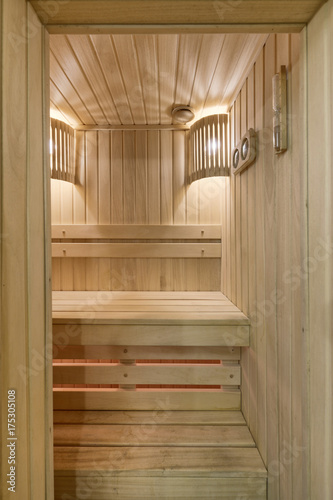 the interior of the sauna

