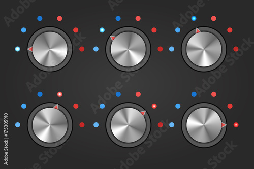 Realistic Temperature button knob switch. Vector illustration.