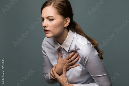 Photography Young woman having heart ache.