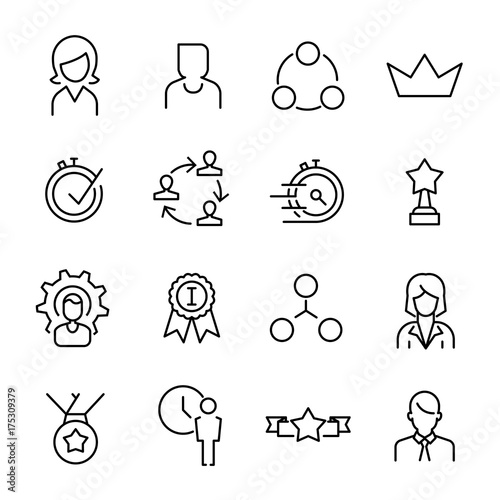 Simple collection of career related line icons