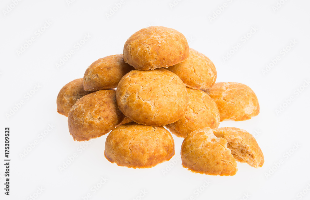 Peanut Cookies or Rounded Peanut Cookies on a background.