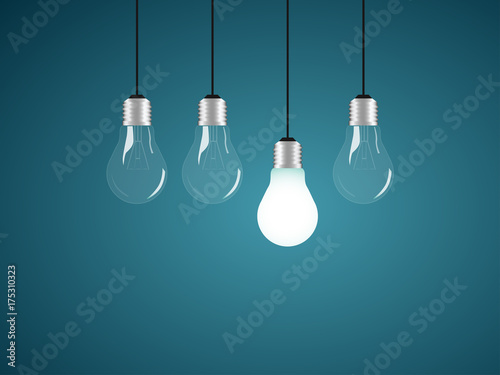 Llightbulb as symbol of idea. Vector illustration. photo