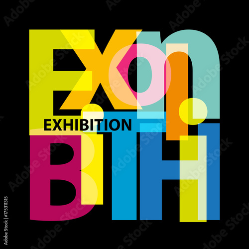 Vector exhibition. Broken text