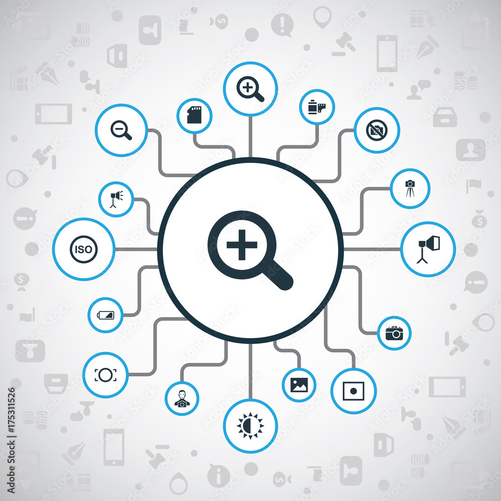 Vector Illustration Set Of Simple Photographic Icons. Elements