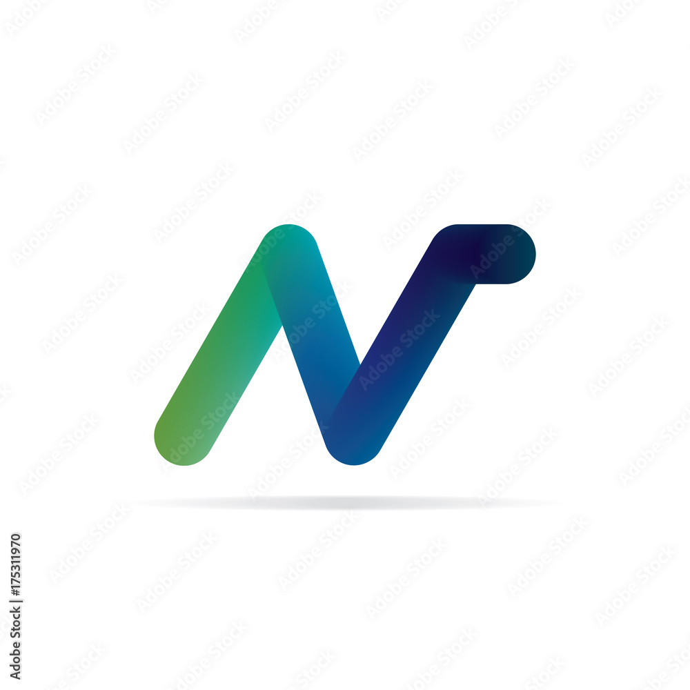 N letter logo. 3d initial logo template. N letter logo. 3d initial logo template.