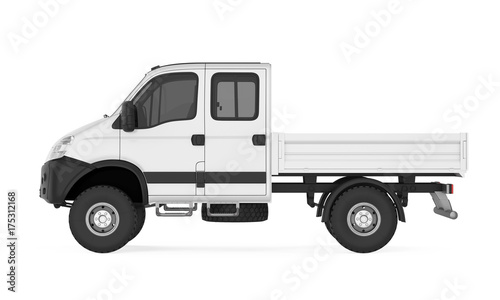 White Pickup Truck Isolated