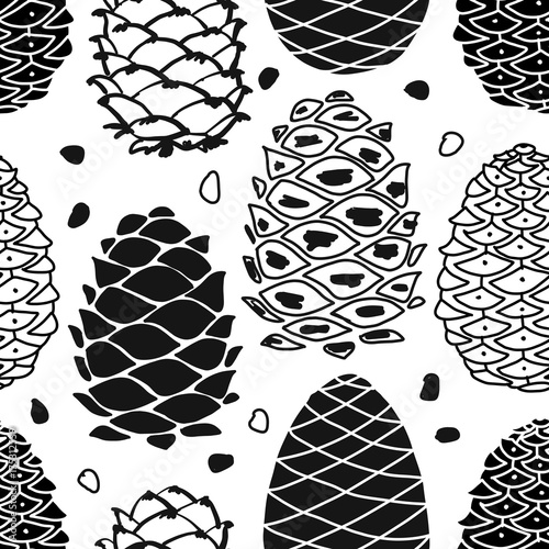 Cedar cones, seamless pattern for your design