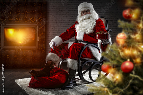 santa claus and fireplace 