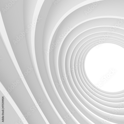 Abstract Technology Wallpaper. White Tunnel Background