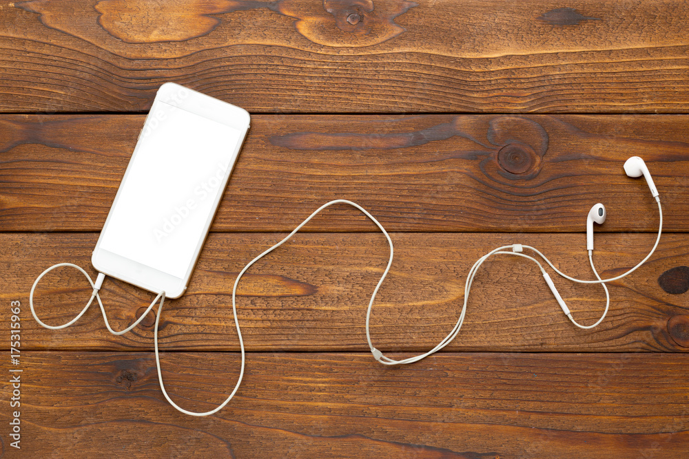 Smartphone and headphones Smartphone and headphones