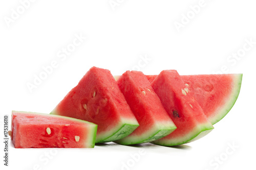 Slice of watermelon on white background