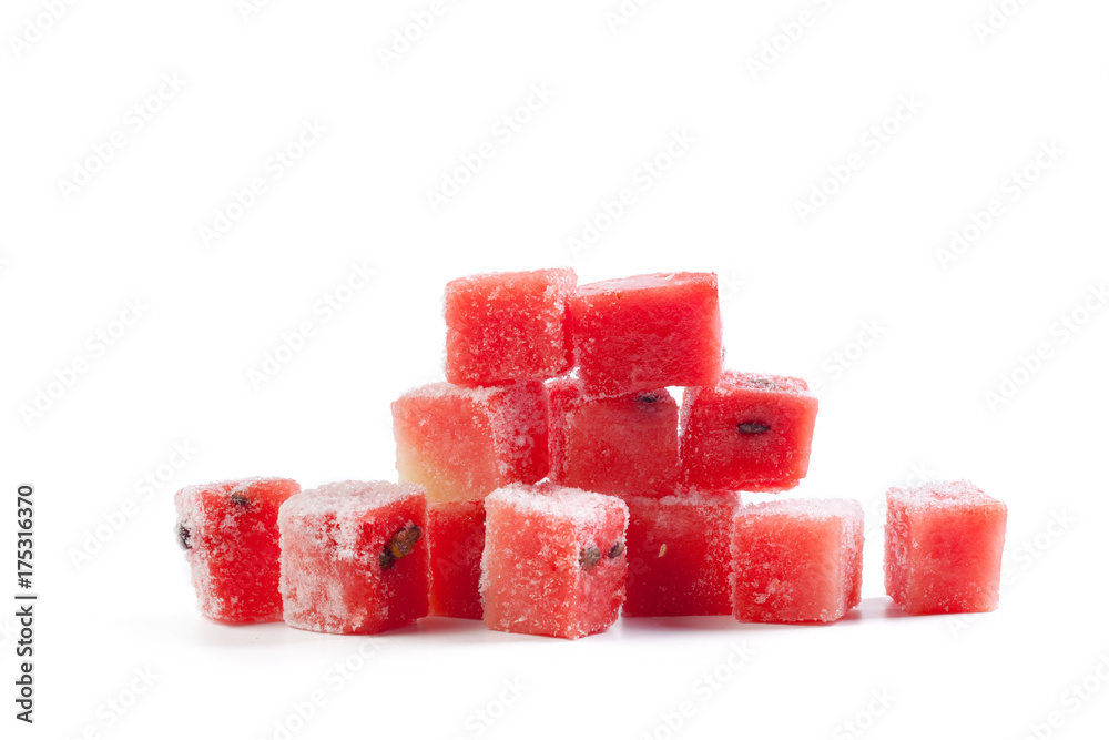 Watermelon fruit cube slice Watermelon fruit cube slice