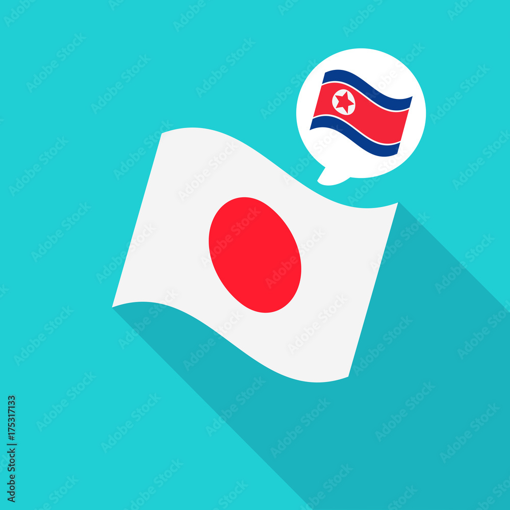 North Korea Flag & Japan flags vector illustration North Korea Flag & Japan flags vector illustration