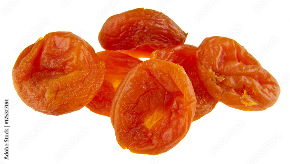 Dried apricots isolated on white background Dried apricots isolated on white background