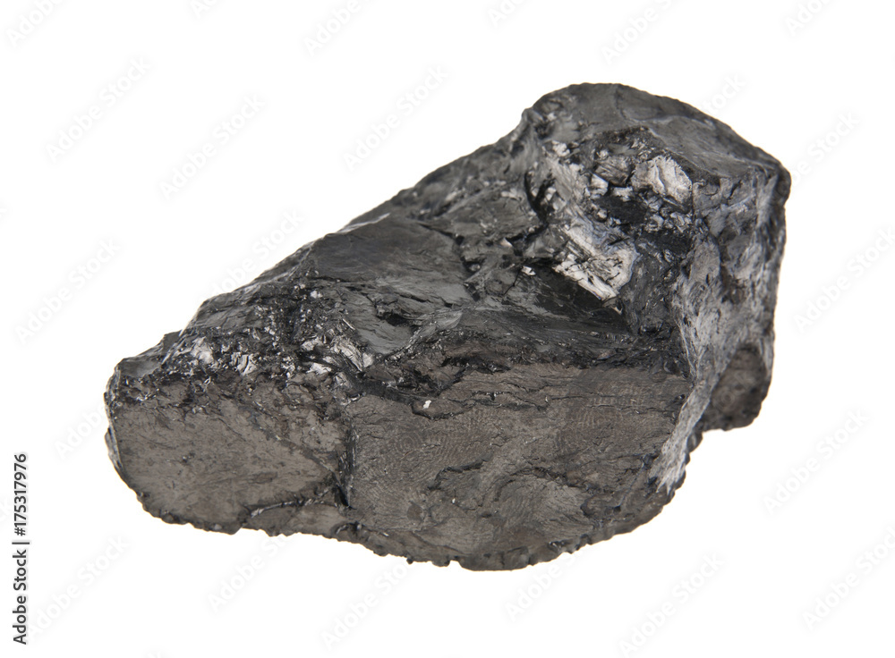 coal isolated on white background closeup