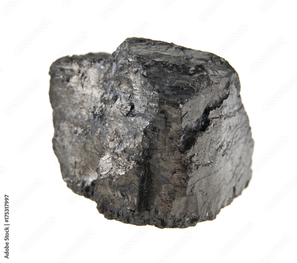 coal isolated on white background closeup
