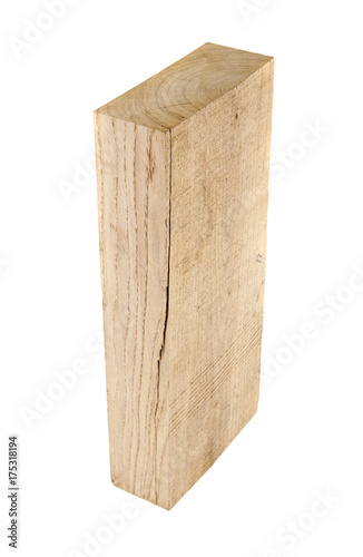 Wooden board isolated on white background close-up