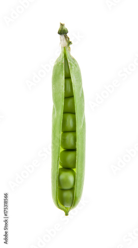 Green peas isolated on white background