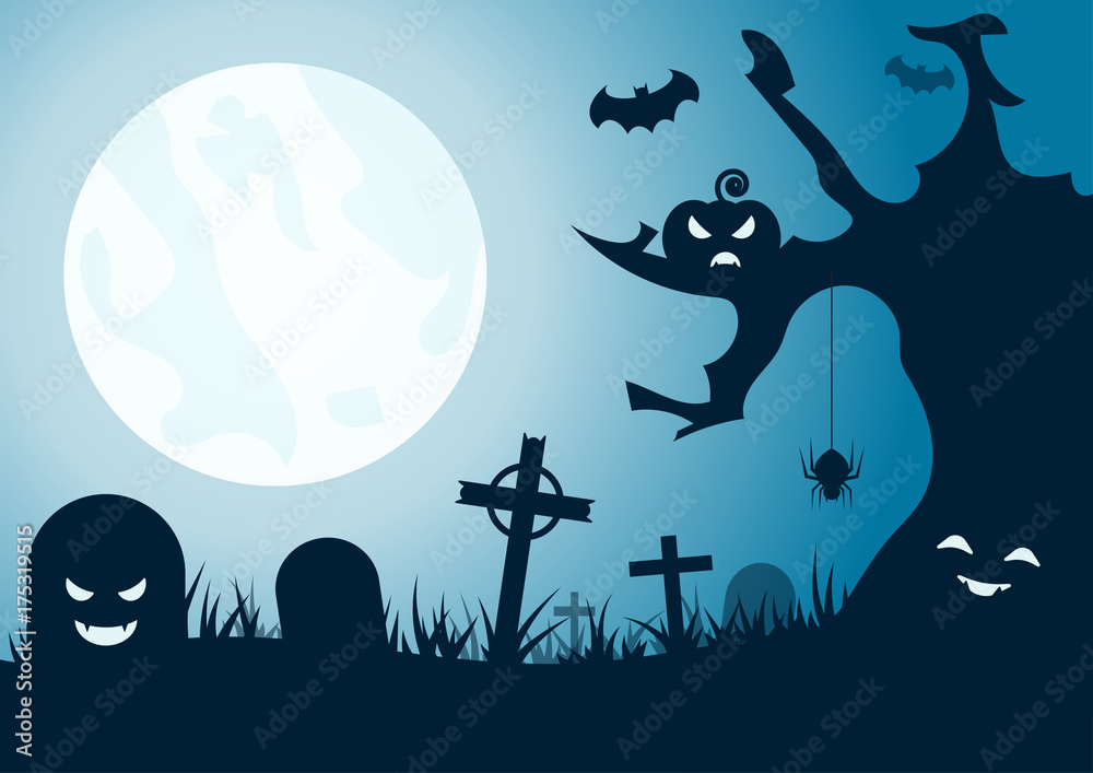 Halloween background, horror and scary, Halloween party night.