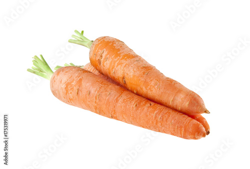 carrots isolated on white background closeup