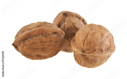 walnuts isolated on white background close-up