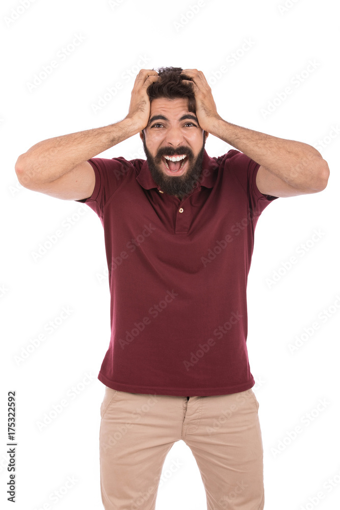 Beard man shouting Beard man shouting