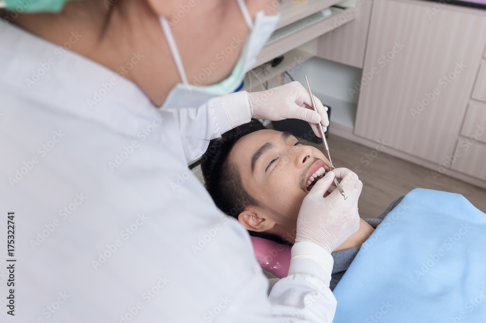 A man with dental care activity A man with dental care activity