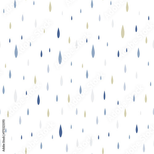 Vector seamless pattern of raindrops