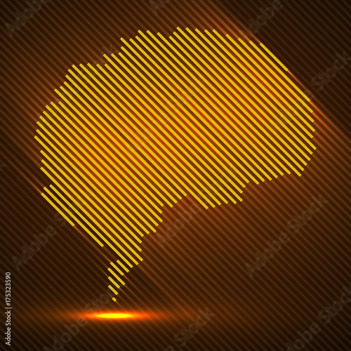 Abstract glowing brain of line. Vector illustration. Eps 10