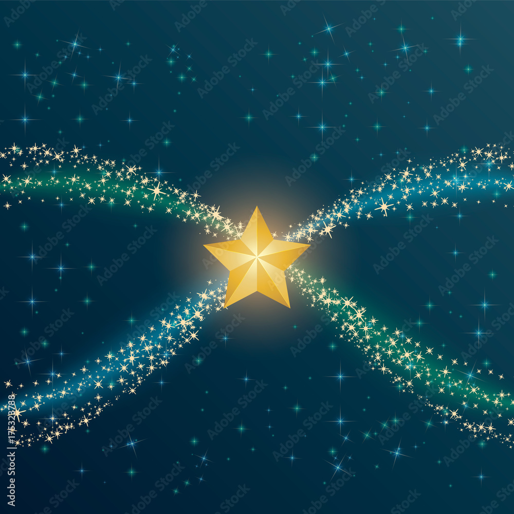 Illustration. A star in space. Vector illustration for a poster, banners with stars.