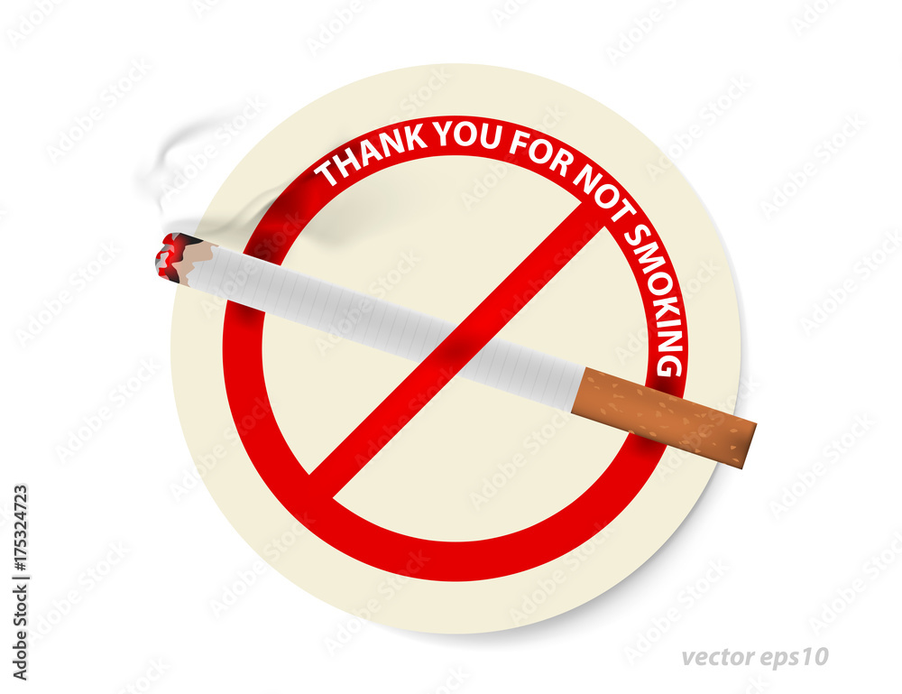 No smoking sign vector on a white background No smoking sign vector on a white background